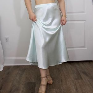 Satin-Like Midi Skirt